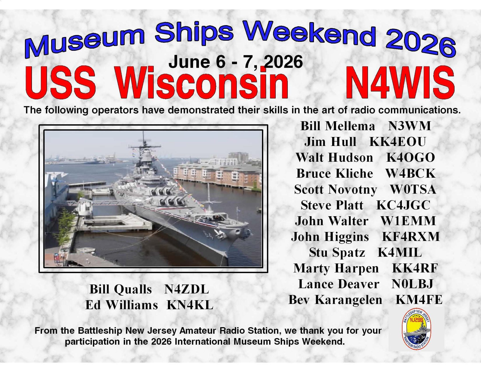 Museum Ships on the Air Certificate